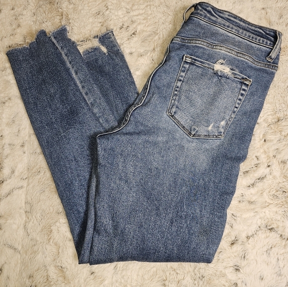 Flying Monkey Distressed Ripped Ankle Jeans Medium Wash 32 - Picture 7 of 13